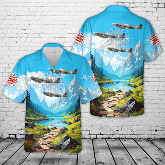 Polish Air Force Supermarine Spitfire Mk Vb EN951 Of No 303 (Polish) Squadron "Kosciuszko" Hawaiian Shirt