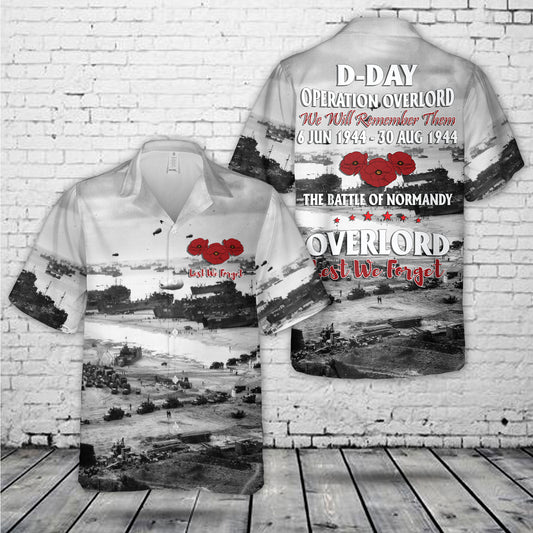 Poppy Operation Overlord Battle of Normandy D-Day Landings LEST WE FORGET Hawaiian Shirt