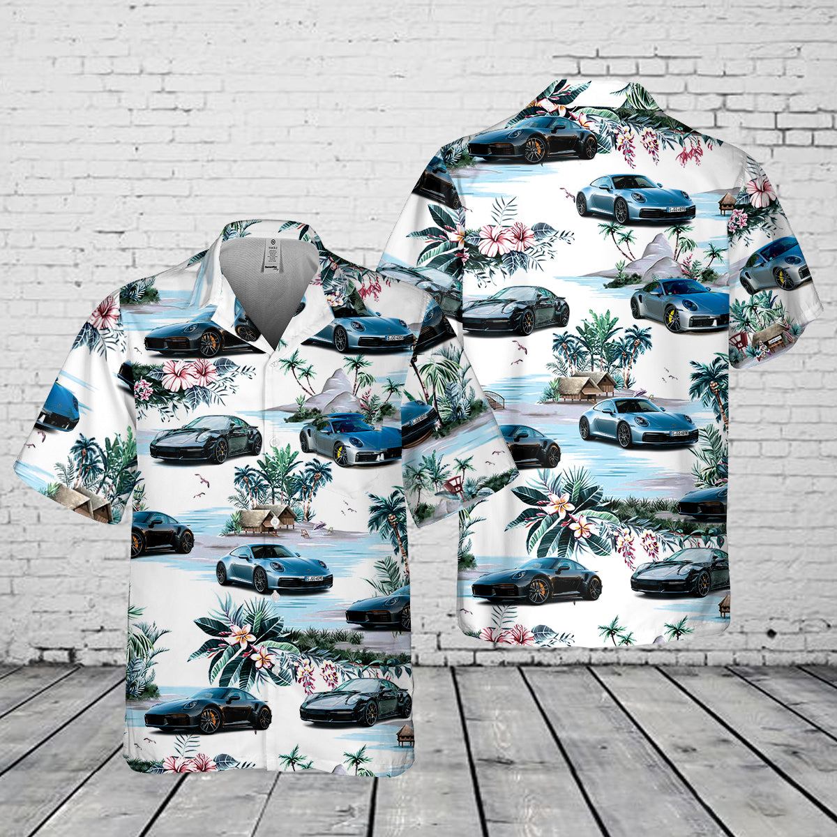 Porsche 911 Turbo Pocket Hawaiian Shirt