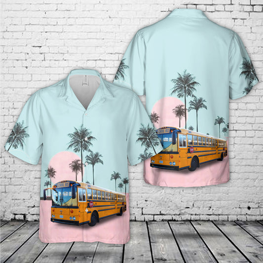 Portland, Maine, Portland Public Schools Thomas Built Buses Saf-T-Liner HDX school bus Hawaiian Shirt