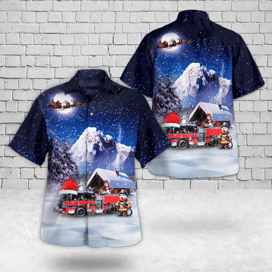 Portsmouth, Virginia, Portsmouth Fire Rescue & Emergency Services Christmas Hawaiian Shirt