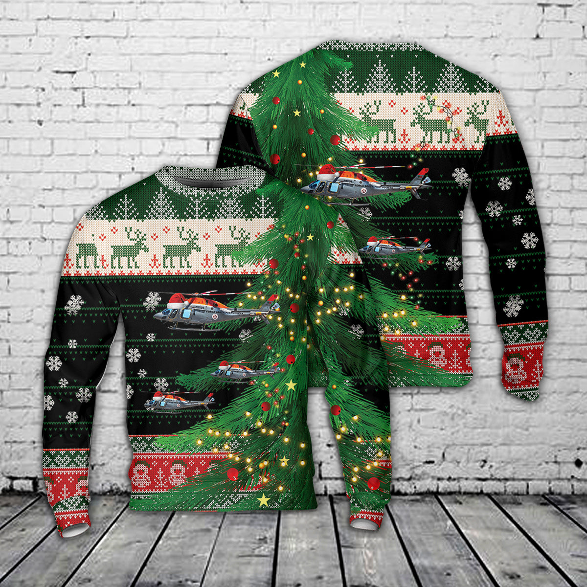 Portuguese Air Force 552 Squadron Zangões AW119MKII Koala Christmas Sweater