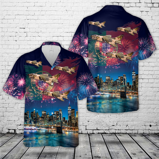 Portuguese Air Force A-7P Corsair II Independence Day Hawaiian Shirt