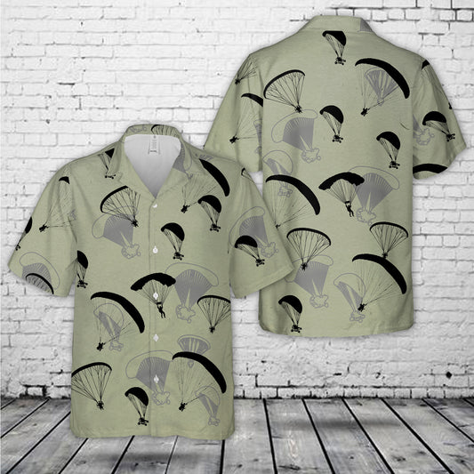 Powered Paragliding Silhouette Hawaiian Shirt