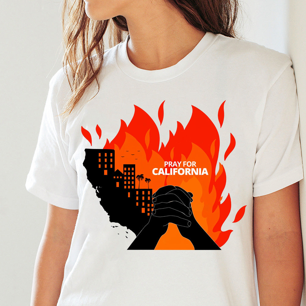 Pray For California 1 Classic Unisex T-Shirt Gildan 5000 (Made In US)