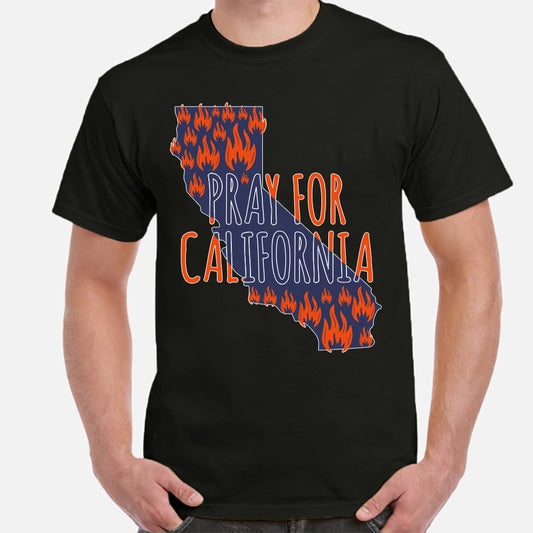 Pray For California 2 Classic Unisex T-Shirt Gildan 5000 (Made In US)
