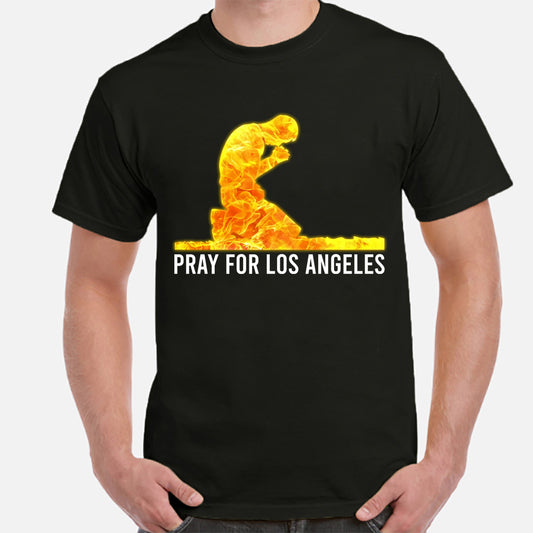 Pray For Los Angeles California 3 Classic Unisex T-Shirt Gildan 5000 (Made In US)