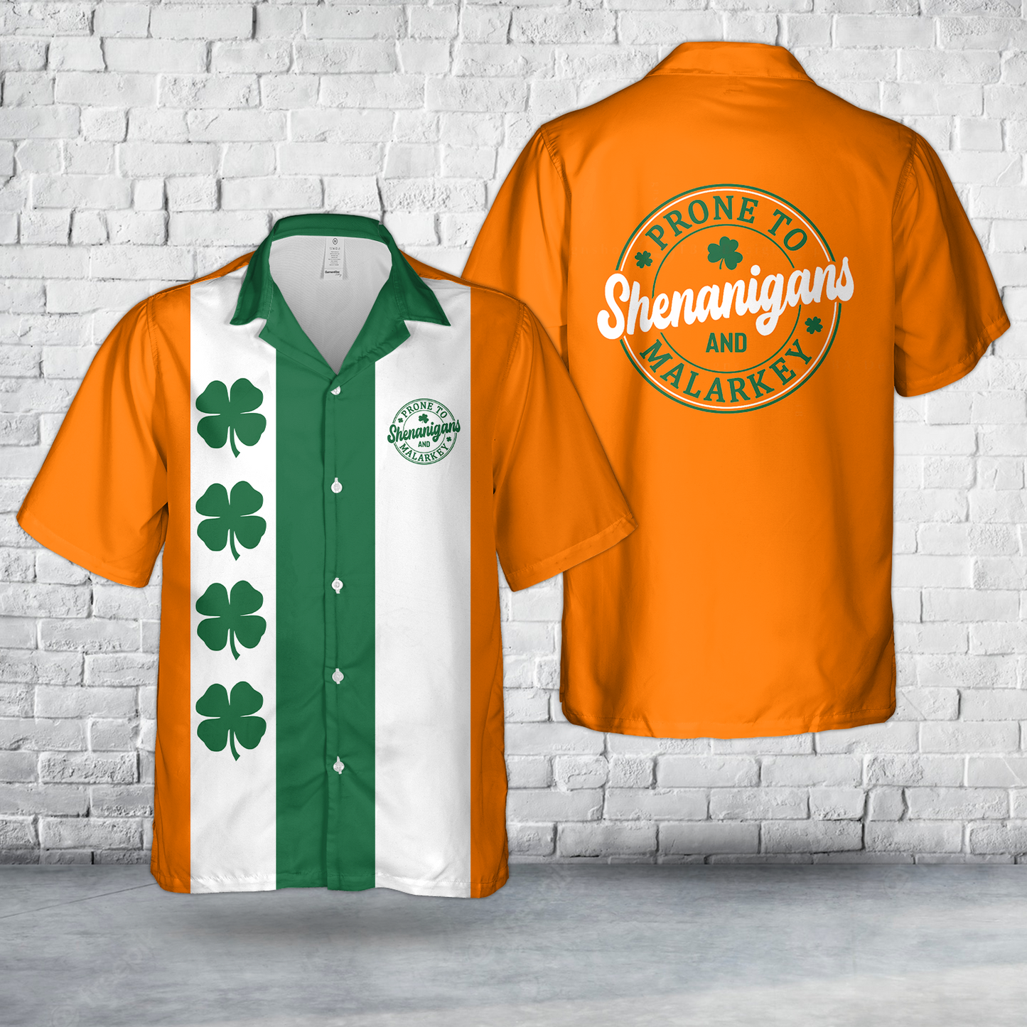 Prone to Shenanigans and Malarkey St. Patrick's Day Hawaiian Shirt