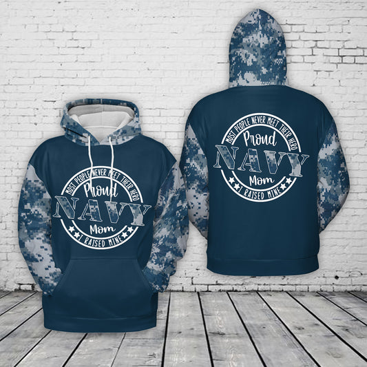 Proud Navy Mom 3D Hoodie