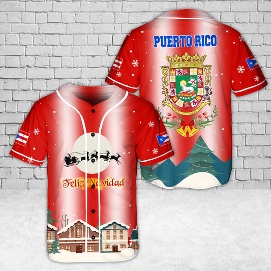 Puerto Rico Merry Christmas Baseball Jersey