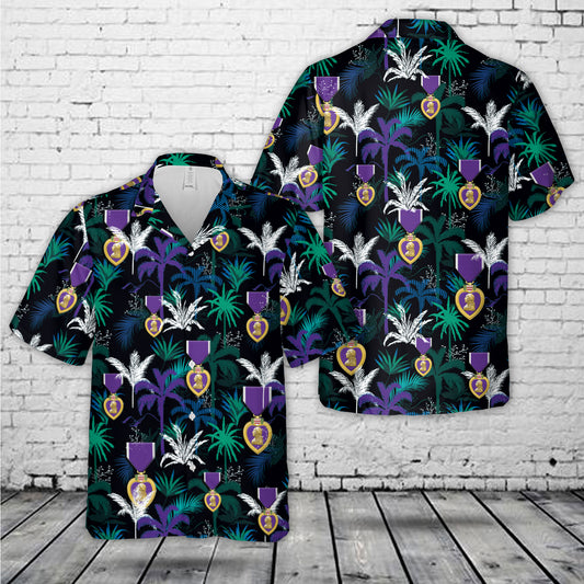 Purple Heart Medal Hawaiian Shirt