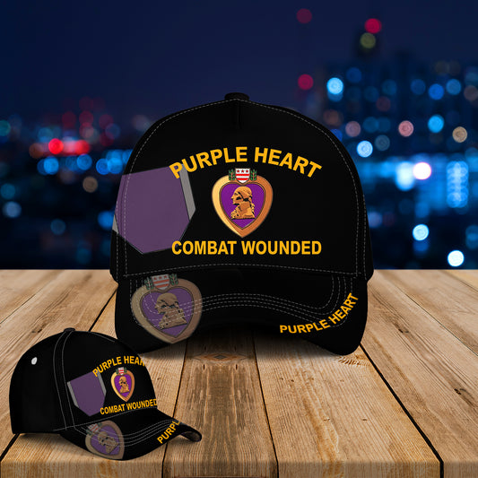 Purple Heart, Combat Wounded Baseball Cap