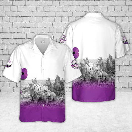 Purple Poppy Badge Remembrance Day Animals of war Lest We Forget Hawaiian Shirt