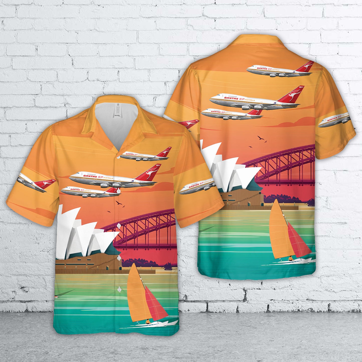 Qantas Boeing 747SP-38 VH-EAA "City of Gold Coast Tweed" Hawaiian Shirt