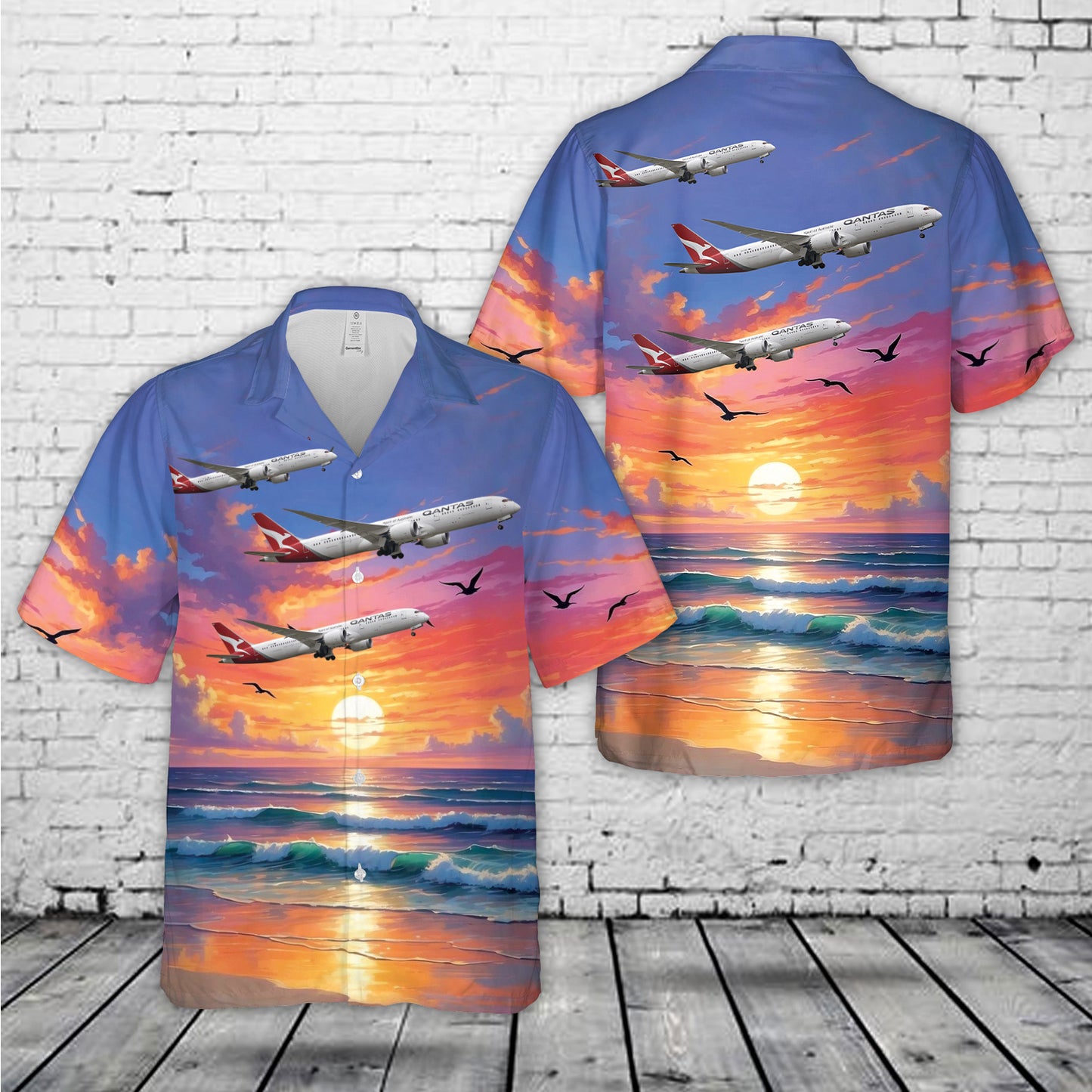 Qantas “Great Southern Land” Boeing 787-9 Dreamliner VH-ZNA Hawaiian Shirt