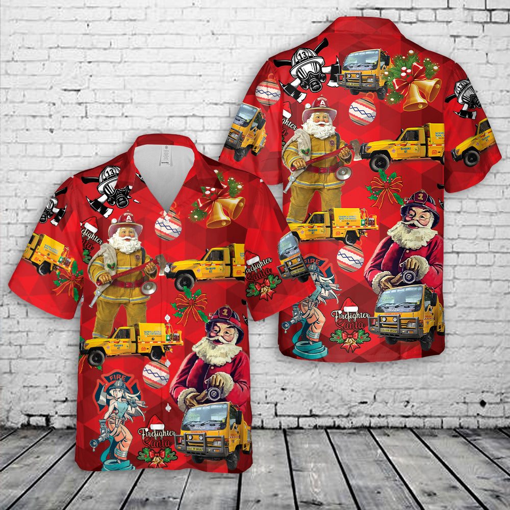 Queensland Rural Fire Service/ Dayboro & District Rural Fire Brigade Christmas Hawaiian Shirt