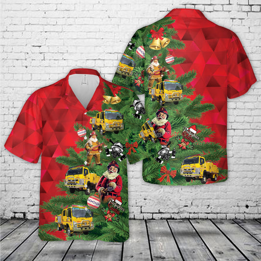Queensland Rural Fire Service Fleet Christmas Hawaiian Shirt
