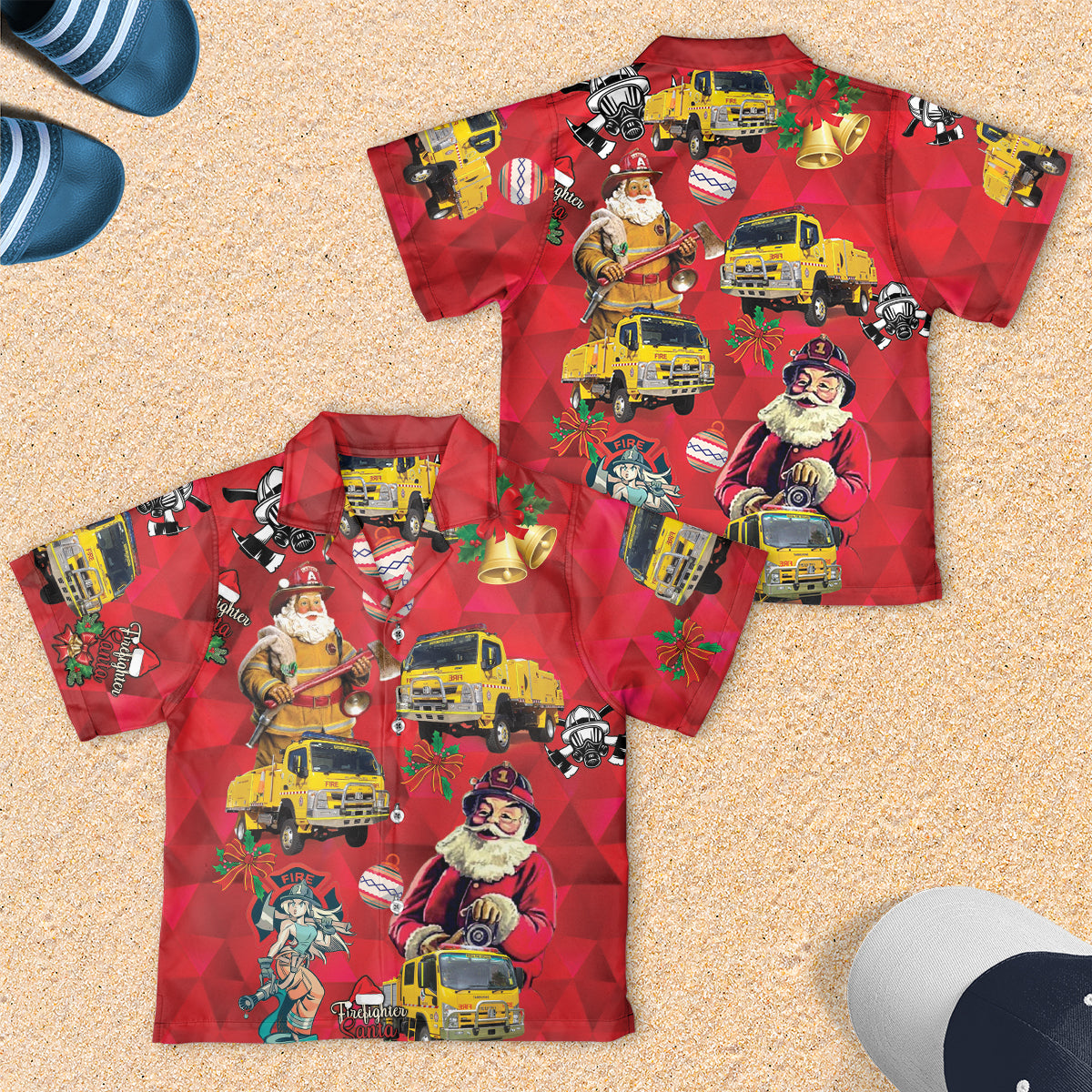 Queensland Rural Fire Service Fleet Christmas Youth Hawaiian Shirt