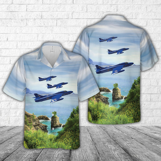 RAF Hawker Hunter F.6 XG189 of No. 92 Squadron Blue Diamonds aerobatic team Hawaiian Shirt