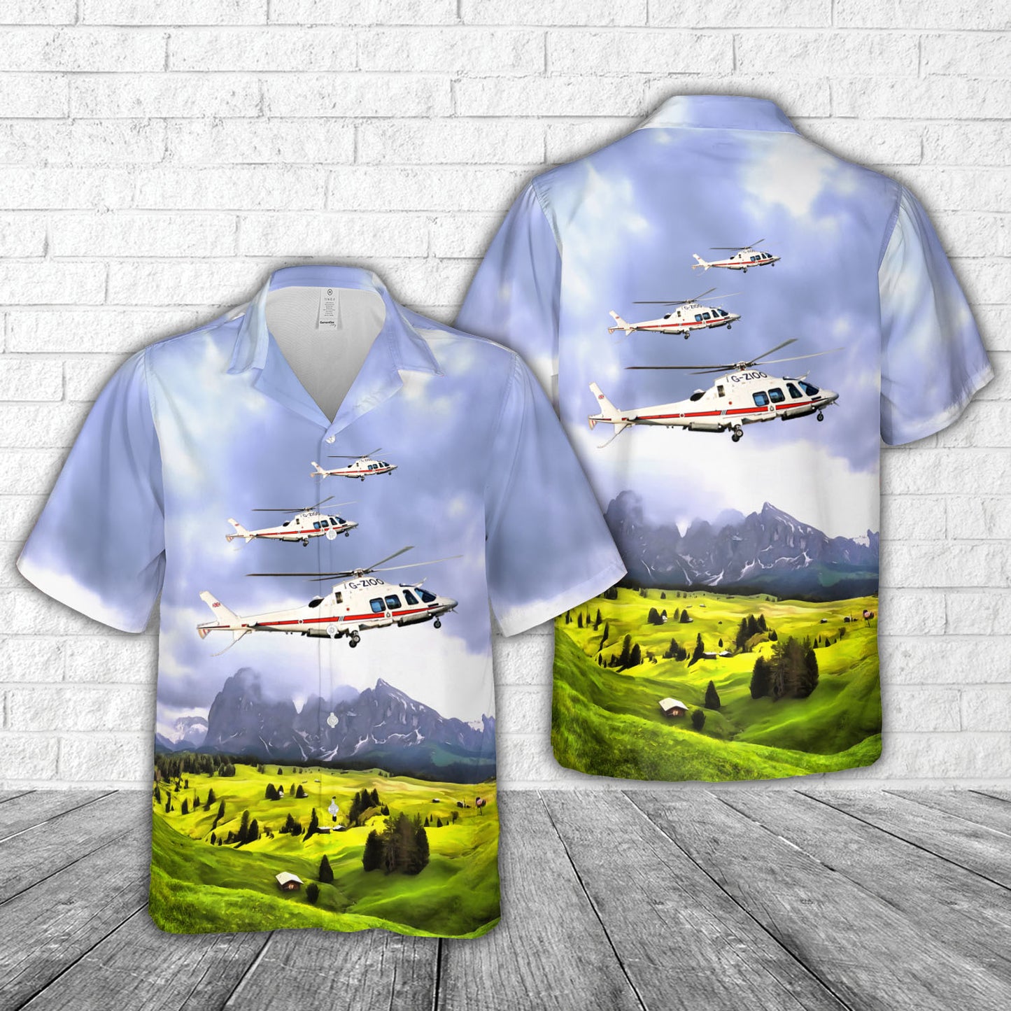 RAF No. 32 Squadron AgustaWestland AW109E Hawaiian Shirt