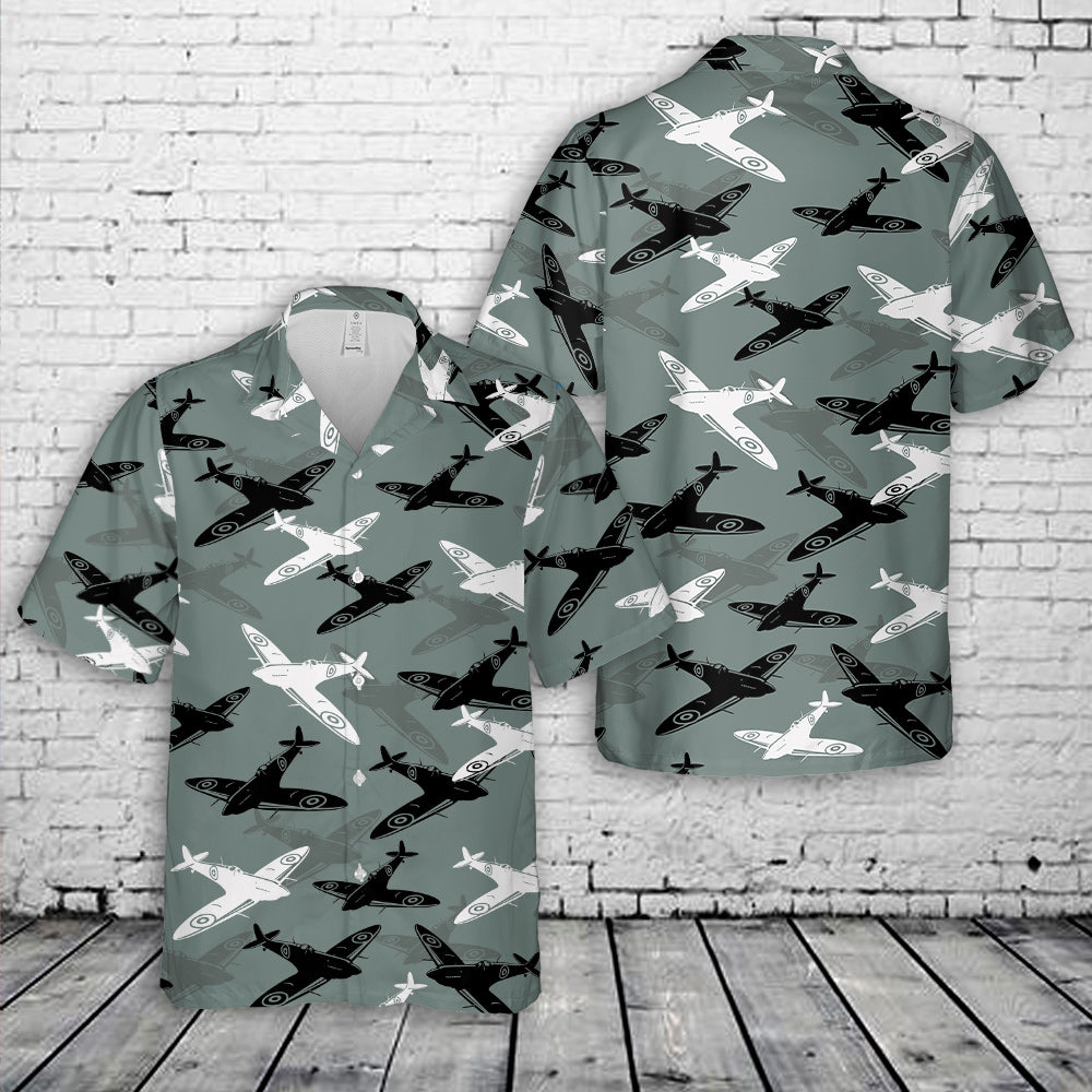 RAF Spitfire Silhouette Hawaiian Shirt