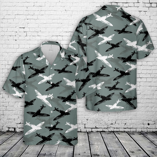 RAF Spitfire Silhouette Hawaiian Shirt