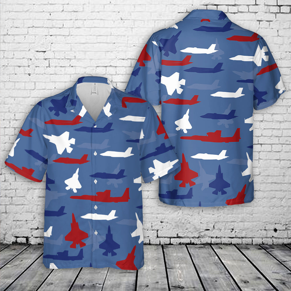 Red White and Blue fighter jets Hawaiian Shirt