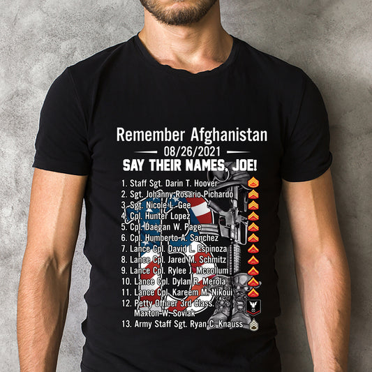Remember Afghanistan 08/26/2021 Say Their Names Joe Classic Unisex T-Shirt Gildan 5000 (Made In US) DLMP1106PT07