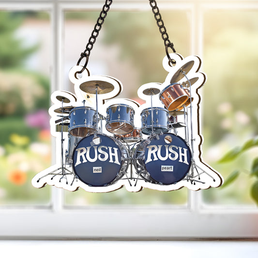 Neil Pearts Original RUSH Drum Set Custom Shape Window Hanging Suncatcher