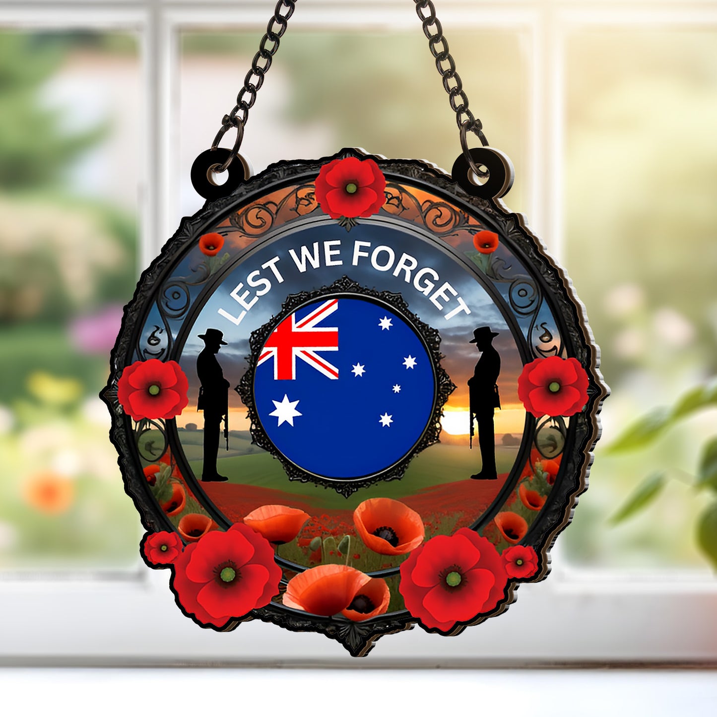 Remembrance Day Australia Anzac Day Custom Shape Window Hanging Suncatcher