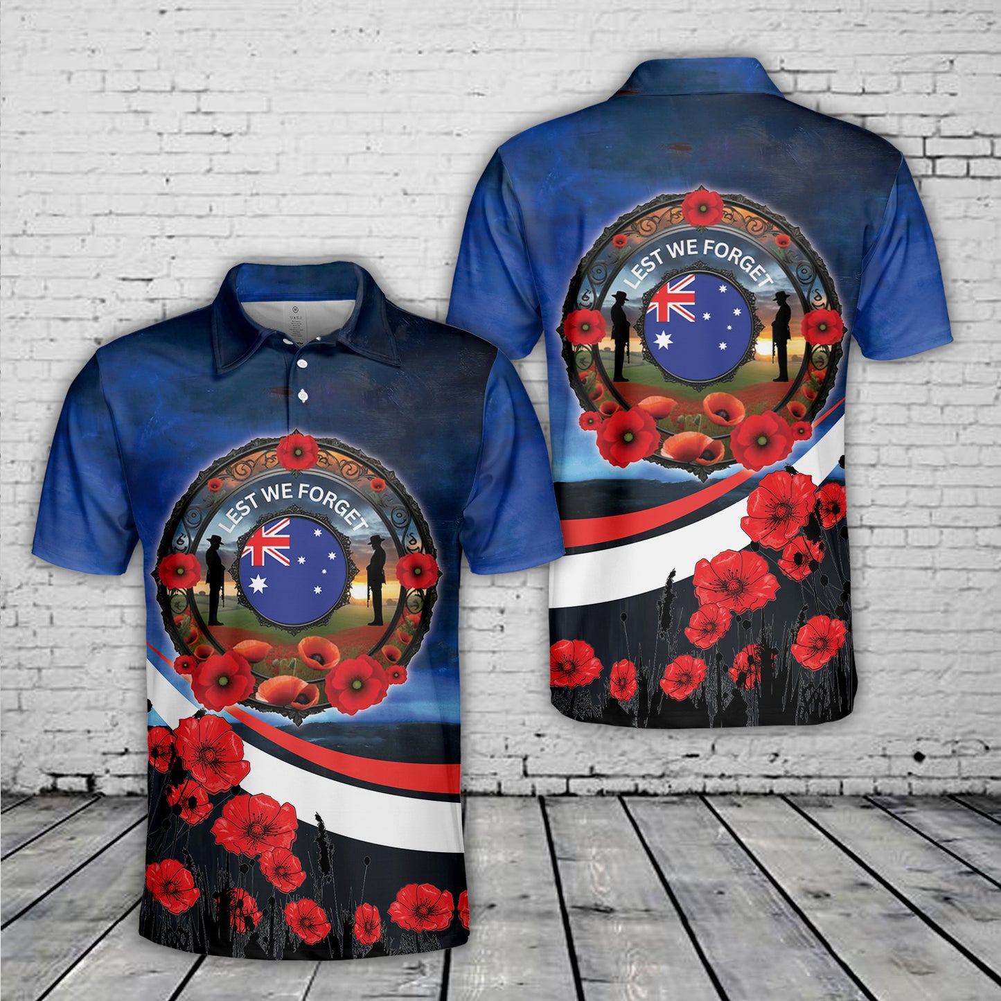 Remembrance Day Australia Anzac Day Lest We Forget Polo Shirt