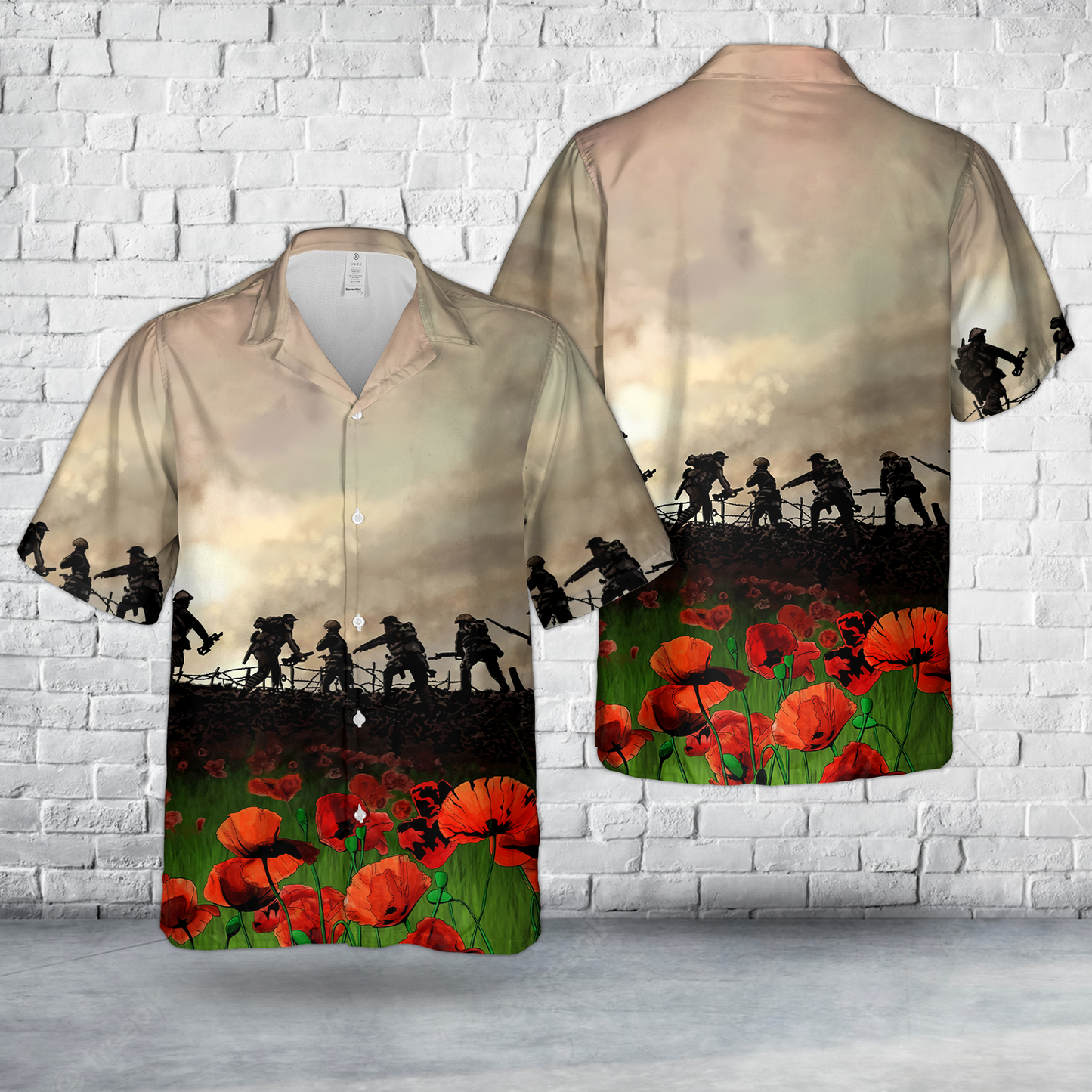 Remembrance Day Poppy Field Memorial Hawaiian Shirt