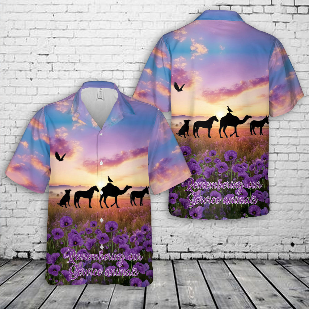 Remembrance Day Service Animals Lest we Forget Memorial Day Hawaiian Shirt