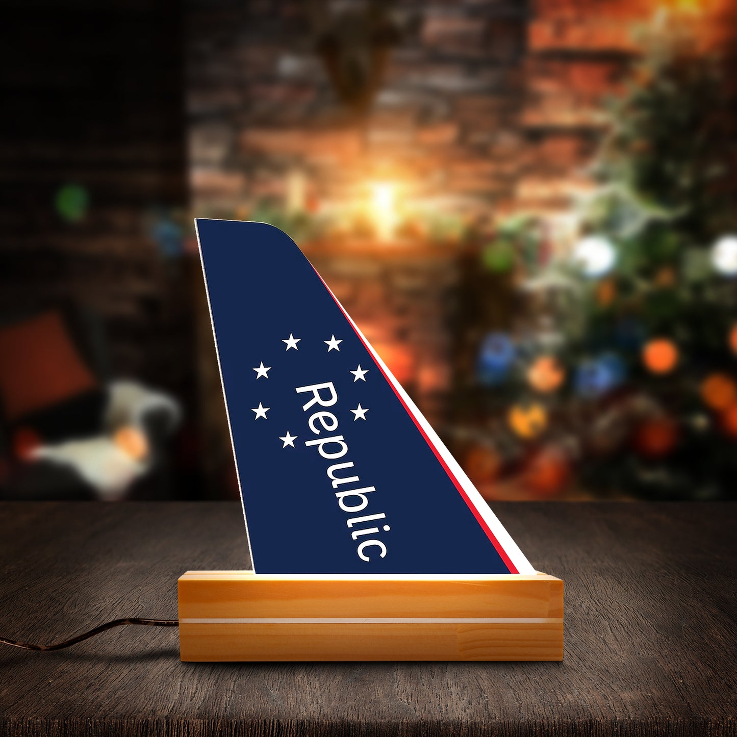Republic Airlines Livery Tail Custom Shape Photo Night Light