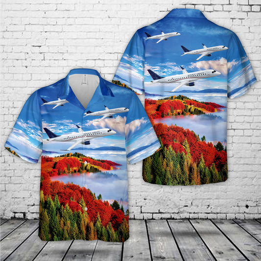 Republic Airways Embraer 175 Airplane Hawaiian Shirt