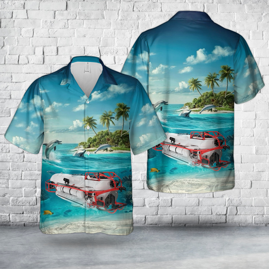 Rescue Submarine White Hawaiian Shirt