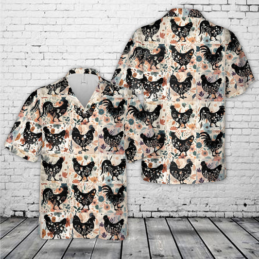 Retro Boho Chicken Hawaiian Shirt