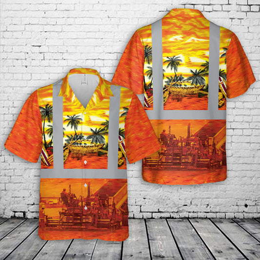 Road Construction Asphalt Paving Equipment Hawaiian Shirt