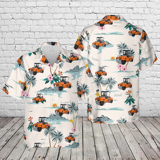 Road Construction Hamm Tandem Roller HD 99 VV Hawaiian Shirt