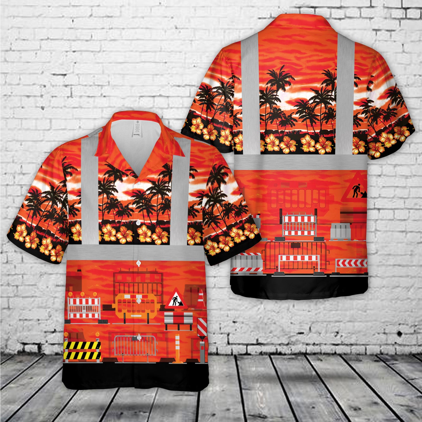 Road barrier under construction Hawaiian Shirt
