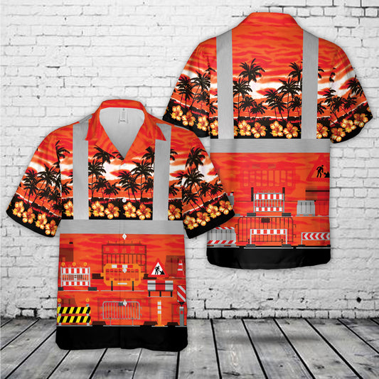 Road barrier under construction Hawaiian Shirt