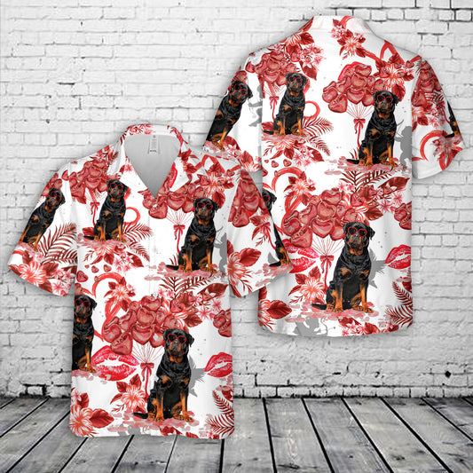 Rottweiler Heart Valentines Day Dog Hawaiian Shirt