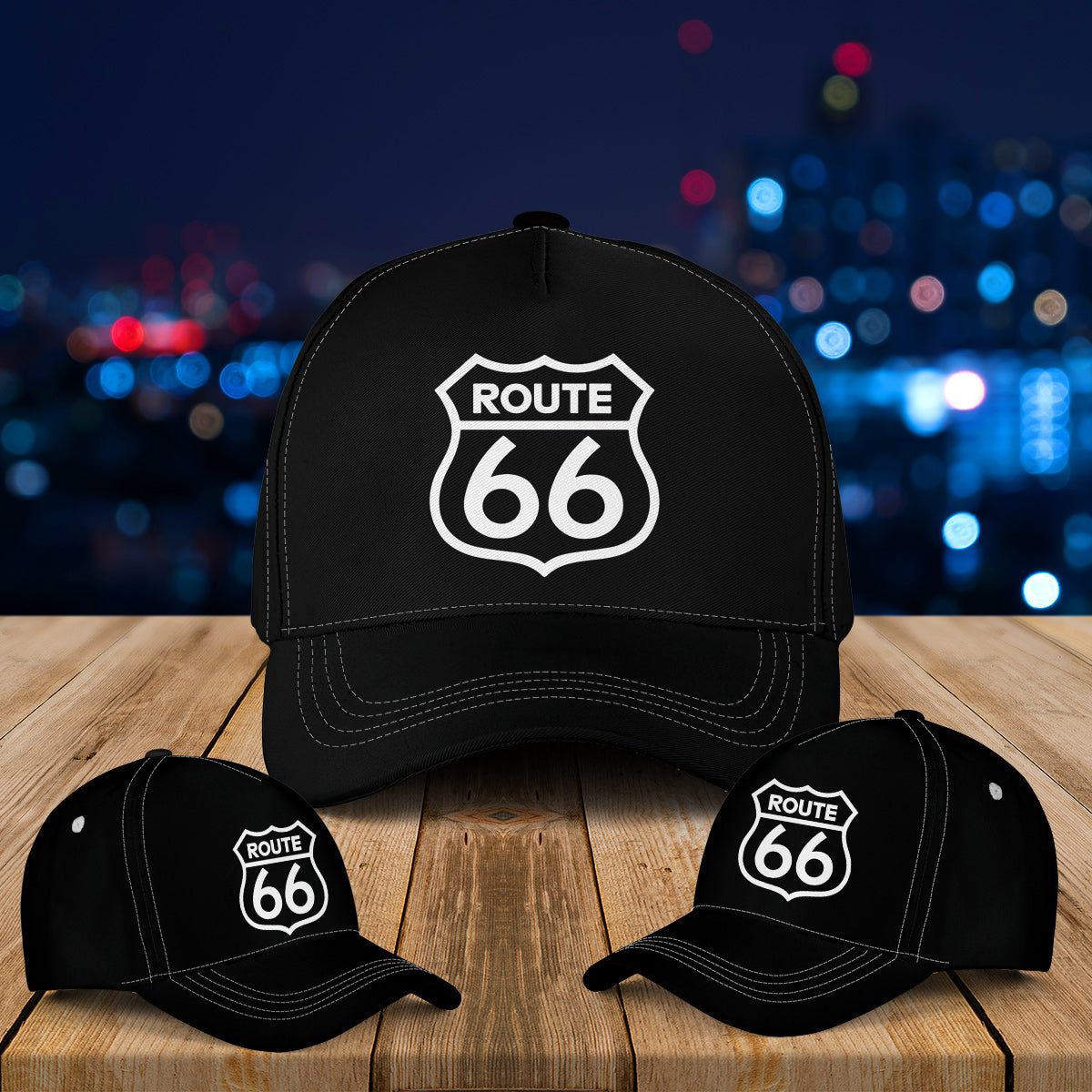 Route 66 Sign Embroidered Cap