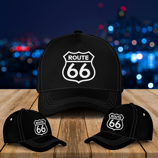 Route 66 Sign Embroidered Cap