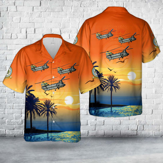 Royal Air Force 27 Squadron Boeing Chinook HC2 (352) 100 Years Hawaiian Shirt