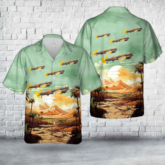 Royal Air Force Avro Lancaster B MKIII- LM739 HW Z2 Grogs the Shot RAF 100 Squadron Elsham Wolds 25th April 1945 Hawaiian Shirt