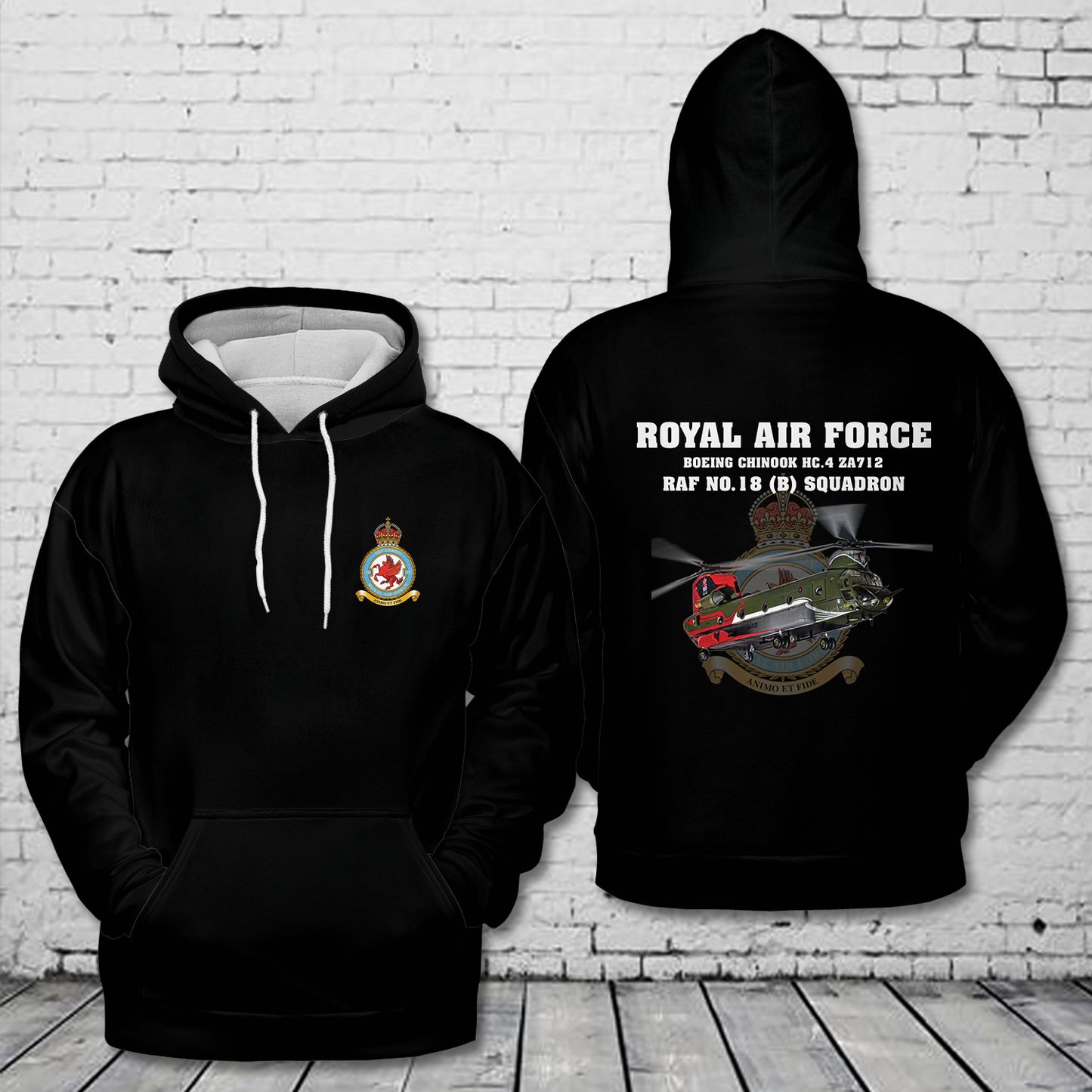 Royal Air Force Boeing Chinook HC.4 ZA712, RAF No.18 (B) Squadron 3D Hoodie