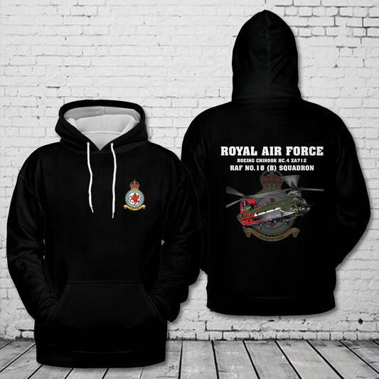Royal Air Force Boeing Chinook HC.4 ZA712, RAF No.18 (B) Squadron 3D Hoodie