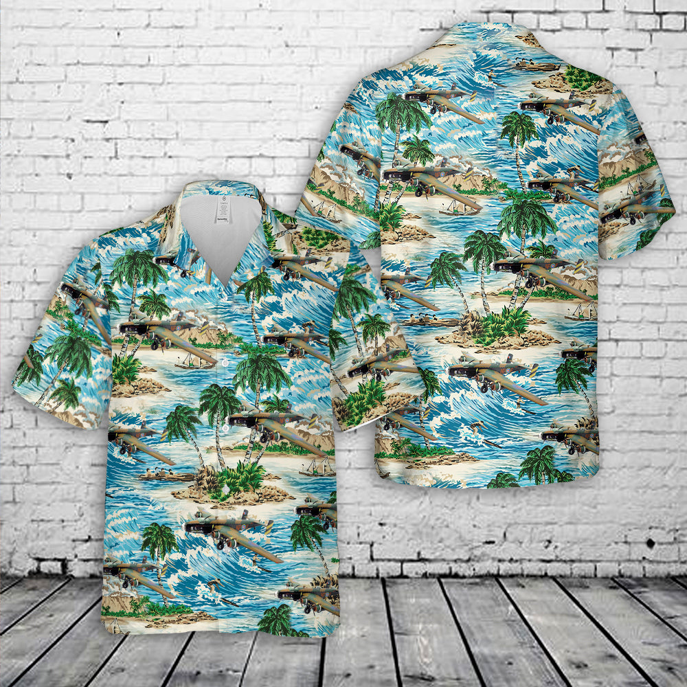 Royal Air Force Handley Page Halifax British RAF Bomber "Friday the 13th" Hawaiian Shirt