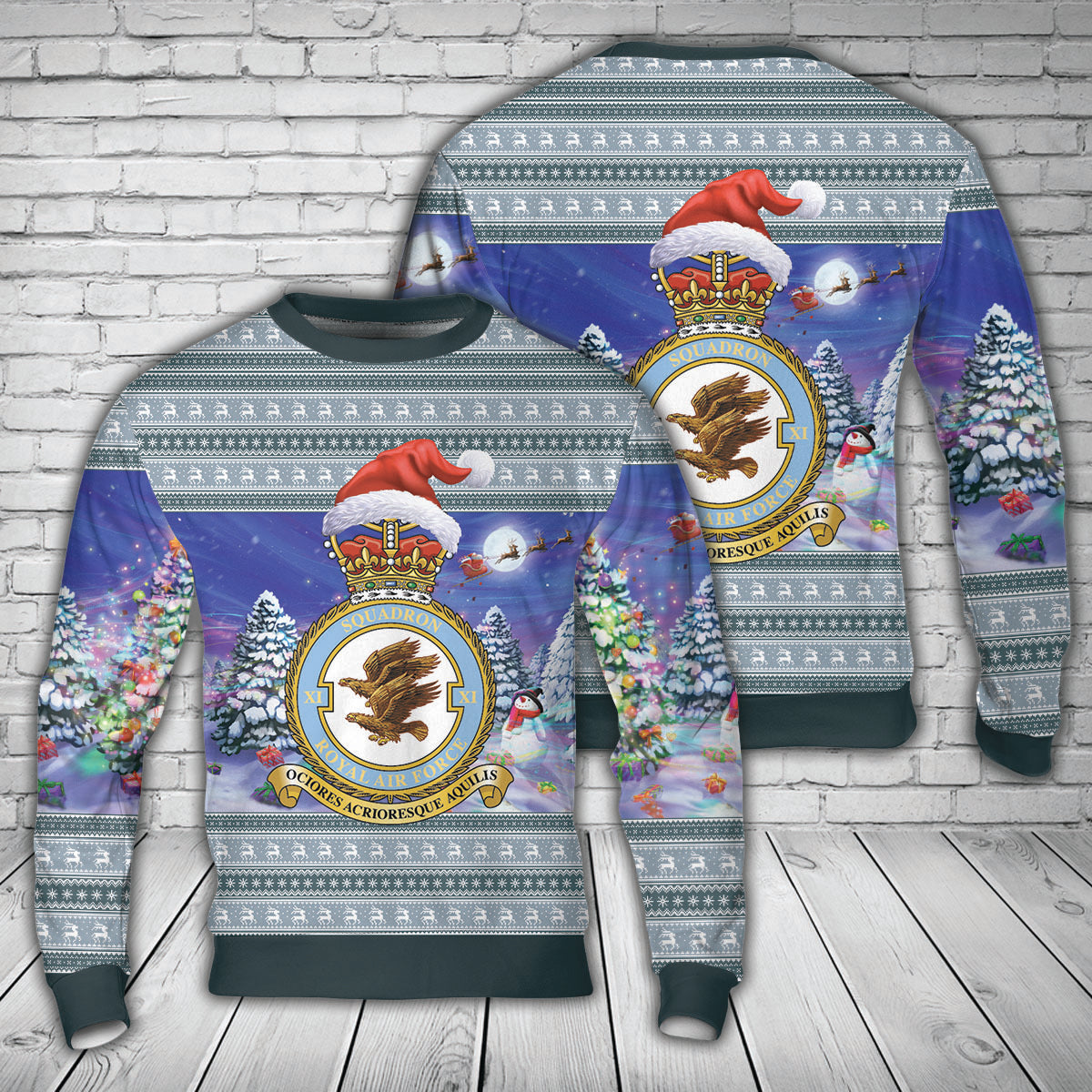 Royal Air Force No. 11 Squadron RAF Eurofighter Typhoon FGR.4 Christmas AOP Sweater